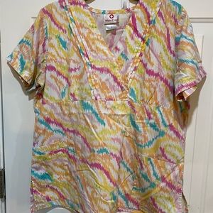 White Cross Scrub Top
